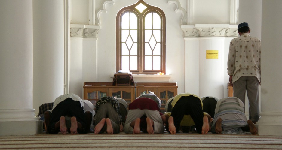 Muslims praying in a mosque, Spotlight Europe