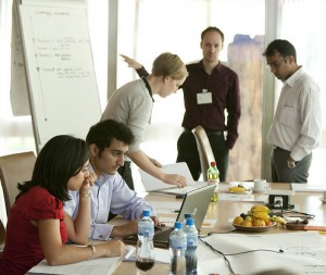 Young professionals preparing a presentation, Spotlight Europe